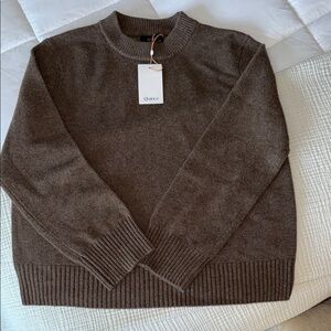 Quince Classic Crewneck Cashmere Sweater in Brown